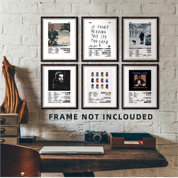 Drake Poster Canvas Prints Unframed Set of 6 Music Album Cover - Picture 4 of 5